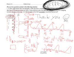 1. A laser light beam (the wavelength is 500 nm) hits a screen with