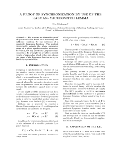 a proof of synchronization by use of the kalman