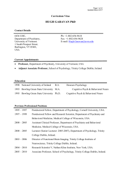 Hugh Garavan, Ph - Larner College of Medicine at The University of