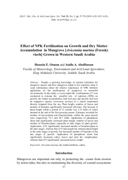 Effect of NPK Fertilization on Growth and Dry Matter Accumulation in