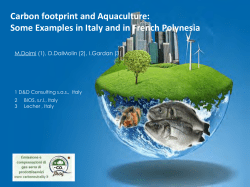 Carbon footprint and Aquaculture: Some Examples in Italy and in