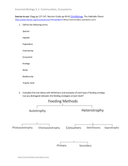 5.1 Communities and Ecosystems