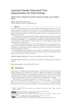 Improved Pseudo-Polynomial-Time Approximation - SUPSI
