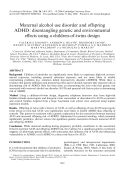 Maternal alcohol use disorder and offspring ADHD