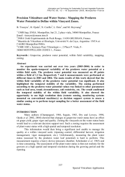 Precision Viticulture and Water Status : Mapping the