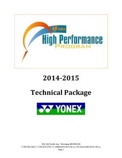 High Performance - Manitoba Badminton Association