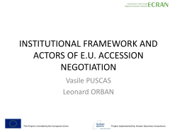 1. Presentation Institutional framework ECRAN