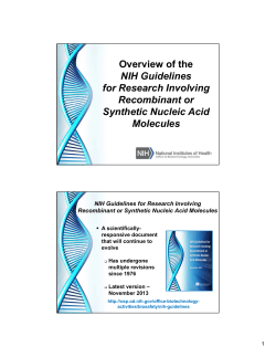 Overview of the NIH Guidelines - Kennesaw State University | Office