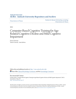 Computer-Based Cognitive Training for Age