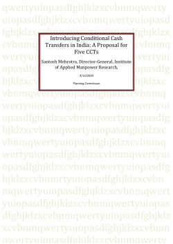 Introducing Conditional Cash Transfers in India