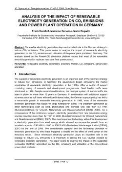 analysis of the impact of renewable electricity generation on co2