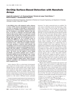 On-Chip Surface-Based Detection with Nanohole Arrays