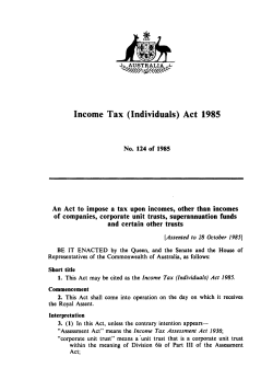 Income Tax (Individuals) Act 1985