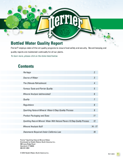 Perrier Quality Report - Nestle Waters North America