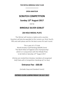 Birkdale Goblet 2017 Entry Form