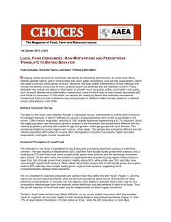 local food consumers: how motivations and