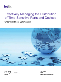Effectively Managing the Distribution of Time-Sensitive Parts