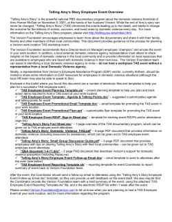 Telling Amy`s Story Employee Event Overview