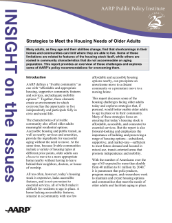 Strategies to Meet the Housing Needs of Older Adults