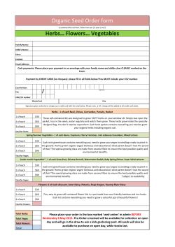 Organic Seed Order form Herbs&hellip; Flowers