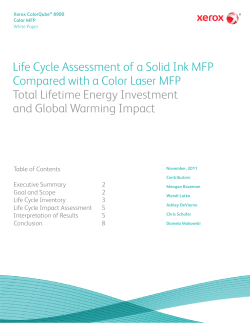 ColorQube 8900 Life Cycle Assessment