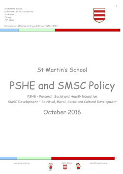 PSHE and SMSC Policy