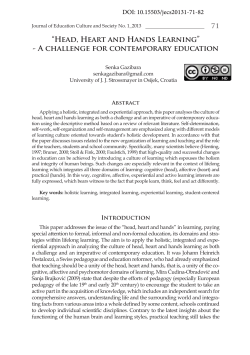 Head, Heart and Hands Learning