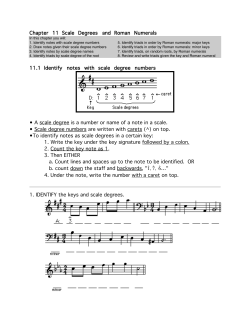 Chapter 11 Scale Degrees and Roman Numerals 11.1 Identify notes