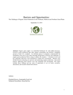 The Challenge of Organic Grain Production in the Northeast