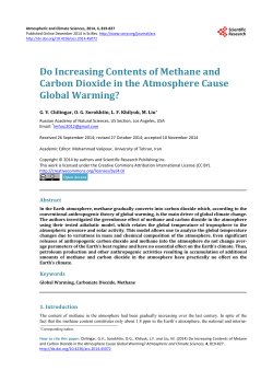 Do Increasing Contents of Methane and Carbon Dioxide