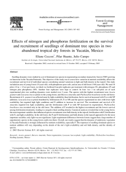 Effects of nitrogen and phosphorous fertilization on the