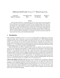 Oblivious RAM with O((log N) 3) Worst