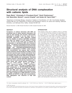 Structural analysis of DNA complexation with cationic lipids