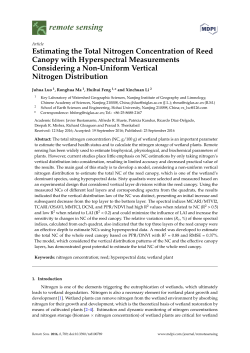 Estimating the Total Nitrogen Concentration of Reed Canopy