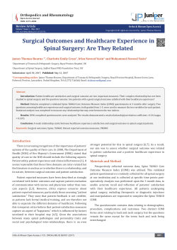 Surgical Outcomes and Healthcare Experience in Spinal Surgery