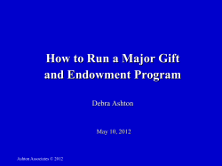 How to Run a Major Gift and Endowment Program