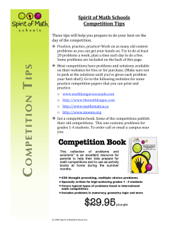 Spirit of Math Schools Competition Tips