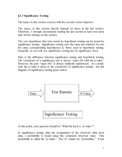 Significance Testing - Computer Graphics Home
