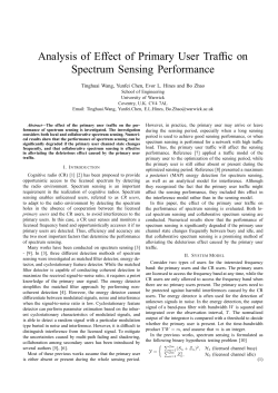 Analysis of Effect of Primary User Traffic on Spectrum Sensing