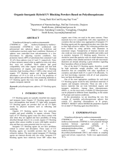 Organic-Inorganic Hybrid UV Blocking Powders Based on