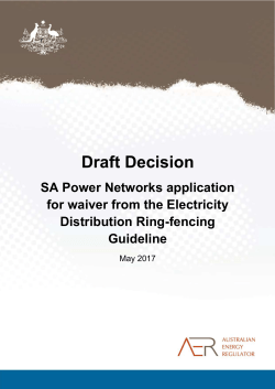 AER draft decision - SAPN application for ring fencing waiver