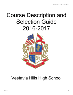 Course Description and Selection Guide 2016-2017
