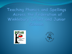 Teaching Phonics and Spellings Across the Federation of