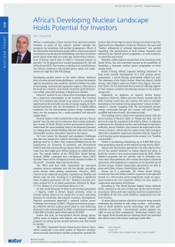 Africa`s Developing Nuclear Landscape Holds