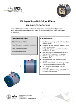 RTP Crystal Based EO Cell for 1030 nm PN: R-H-Y-32-34-30-1030