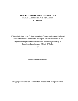 MICROWAVE EXTRACTION OF ESSENTIAL OILS (FROM BLACK