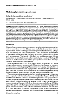 Modeling phytoplankton growth rates