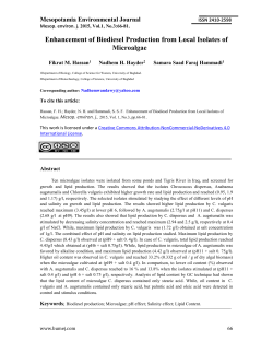 Enhancement of Biodiesel Production from Local Isolates of