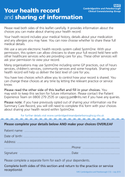 Consent Leaflet - Church Street Health Centre