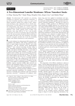 A Two‐Dimensional Lamellar Membrane: MXene Nanosheet Stacks